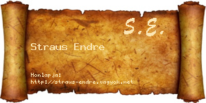Straus Endre névjegykártya
